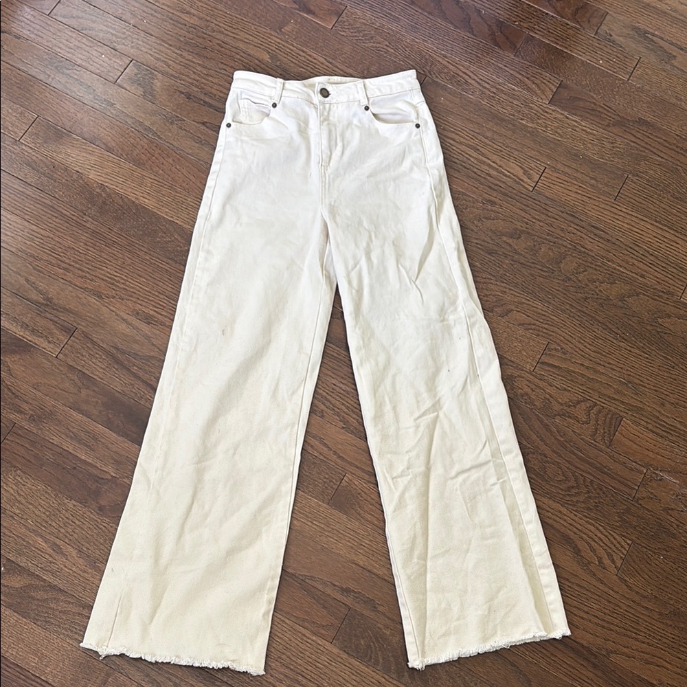 Copper Key Cream Wide-Leg Jeans